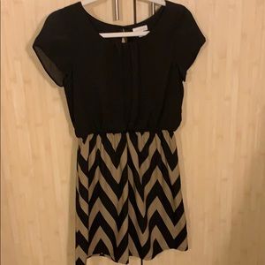 Black Chevron Party Dress